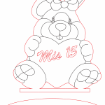 Conejo "Mis 15" - Vector SVG DXF para CNC Router y Laser CO2 - Descargable gratis | Stanser