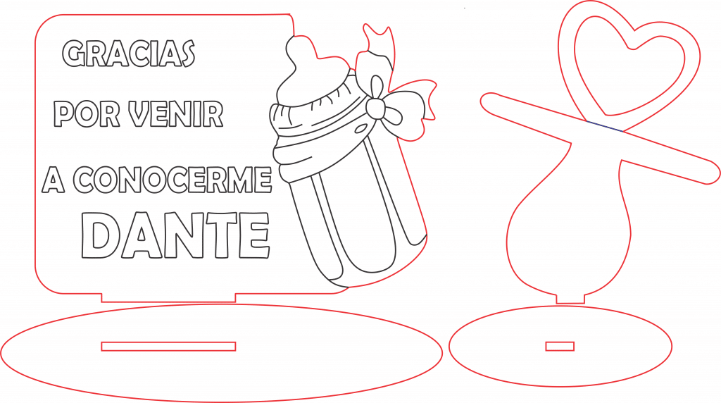 Souvenirs para llegada de bebé — vector para corte CNC