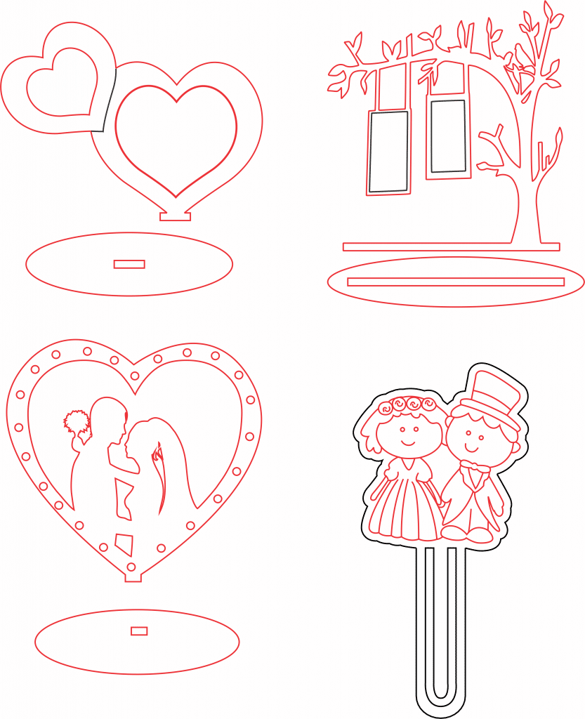 Souvenir para boda — vector para corte CNC