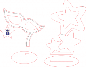 Decorativos de estrellas y lentes