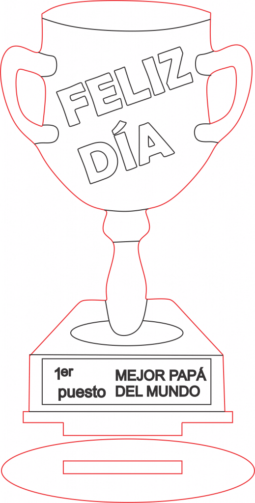 Trofeo «Feliz día» — vector para corte CNC