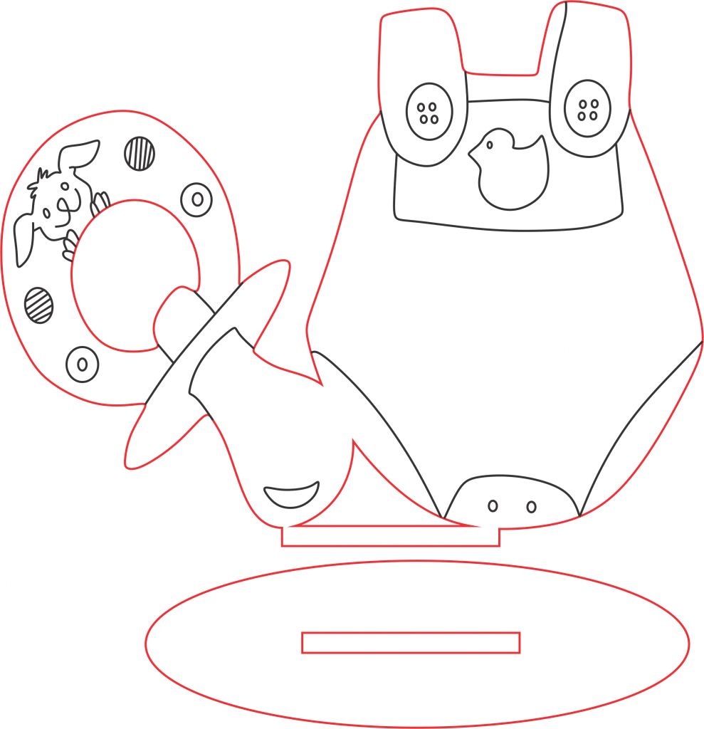 Souvenir «Ropa de bebé» — vector para corte CNC