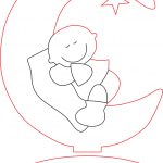 Bebé en la luna - Vector SVG DXF para CNC Router y Laser CO2 - Descargable gratis | Stanser