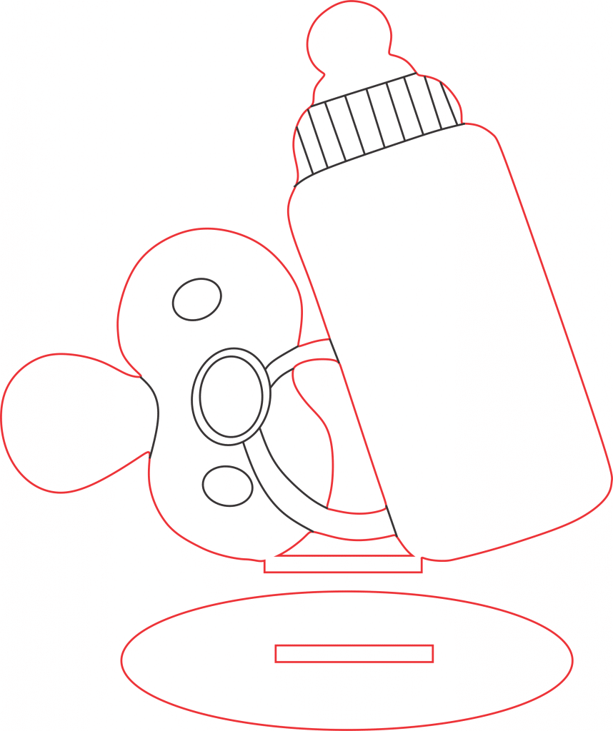 Souvenir «Mamila y chupón» — vector para corte CNC