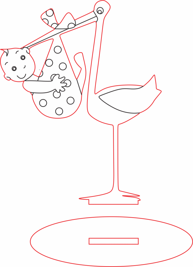 Souvenir «Cigüeña» — vector para corte CNC