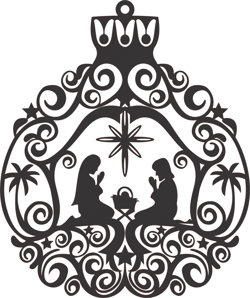 Nacimiento en esfera — vector para corte CNC