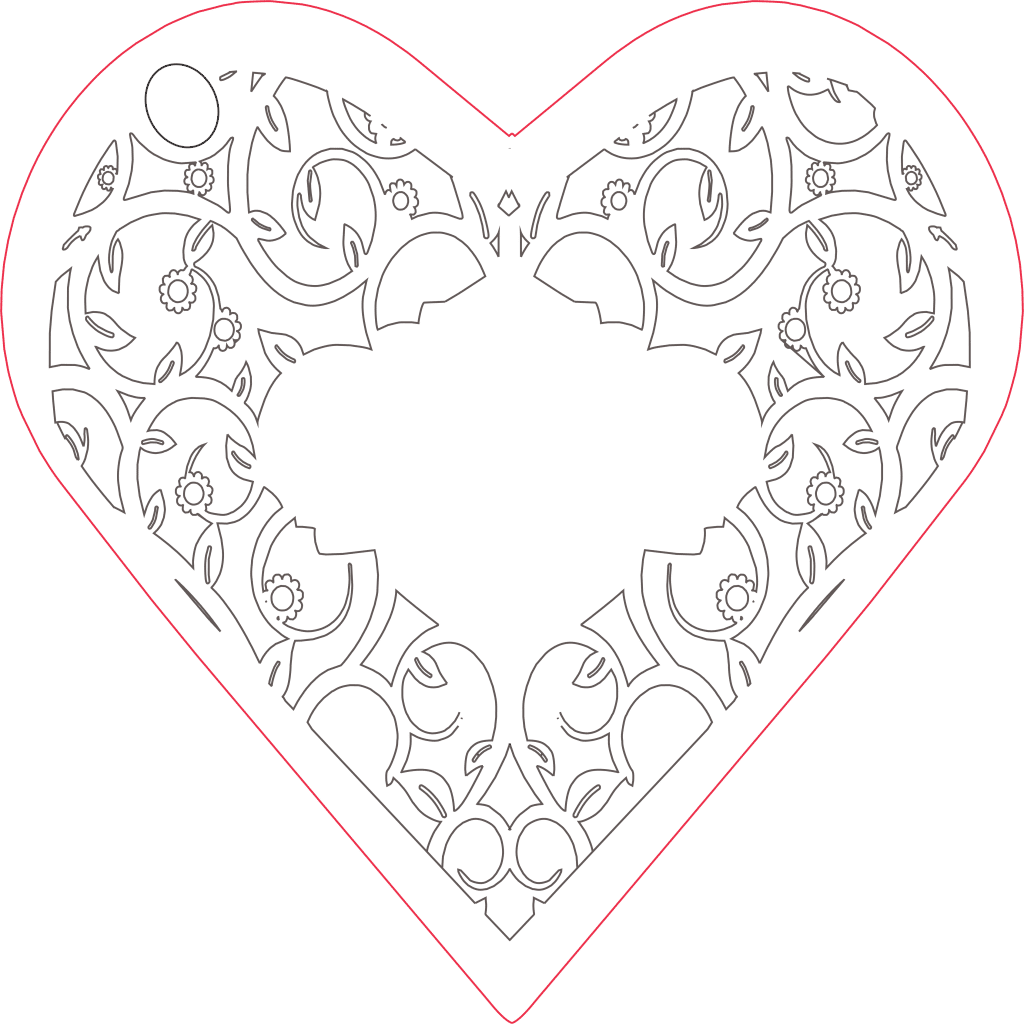 Corazón decorado — vector para corte CNC