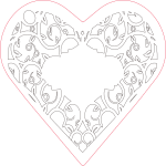 Corazón decorado - Vector descarganle para corte CNC y grabado laser gratis | Stanser