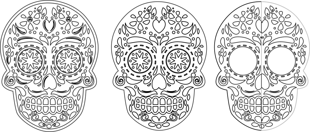 Calaveras mexicanas 6 — vector para corte CNC
