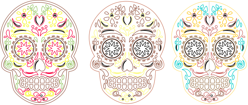 Calaveras Mexicanas 5 — vector para corte CNC