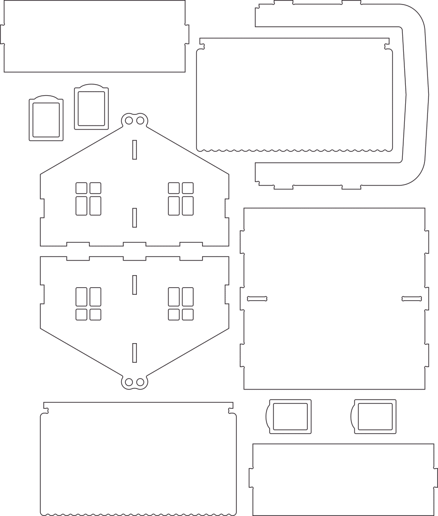 Casita armable — vector para corte CNC