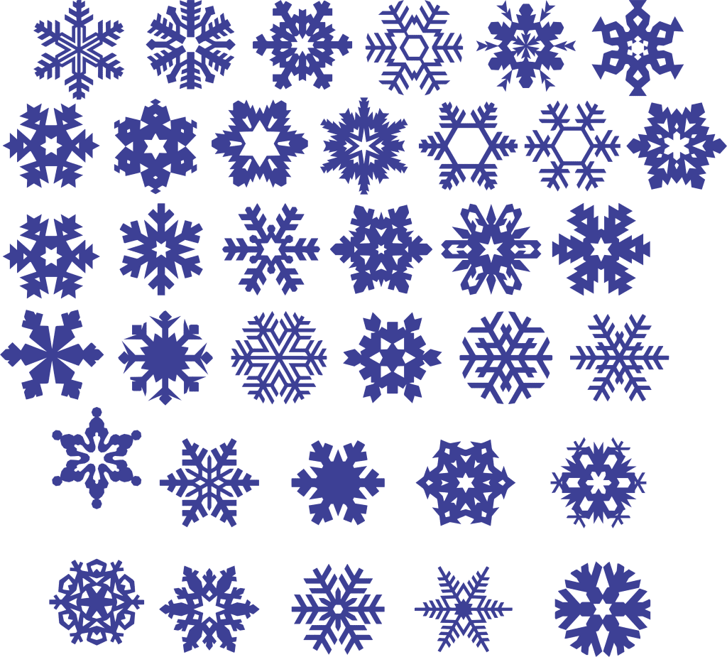 Galería grande de copos de nieve — vector para corte CNC
