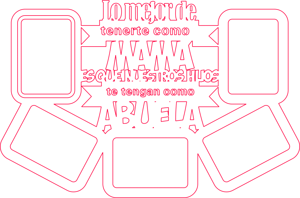Portarretratos «Mamá-Abuela» — vector para corte CNC