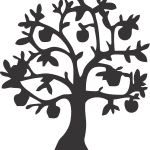 Árbol con manzanas - Vector descarganle para corte CNC y grabado laser gratis | Stanser