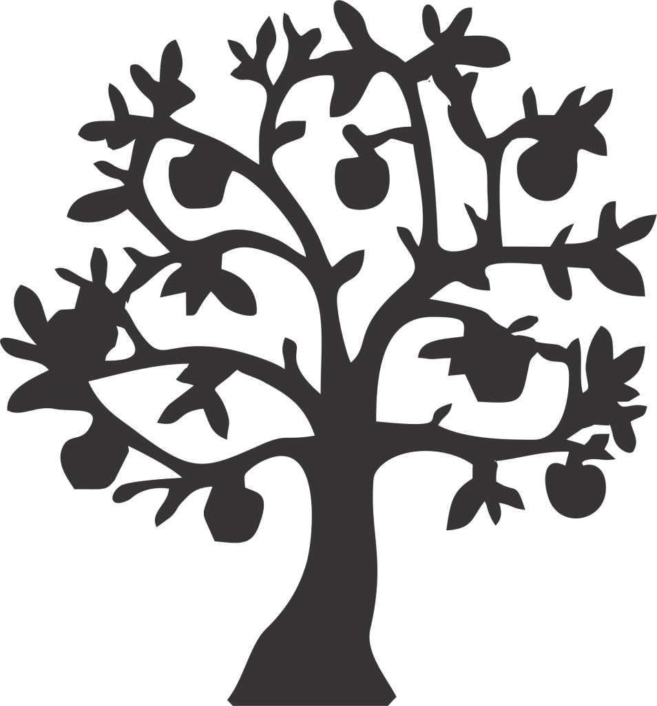 Árbol con manzanas — vector para corte CNC