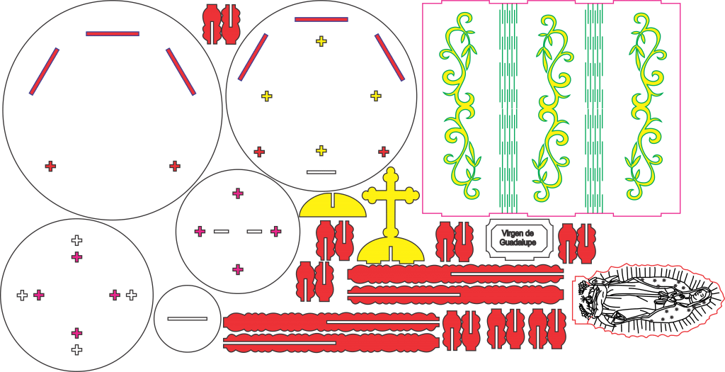 Capilla con Virgen de Guadalupe — vector para corte CNC
