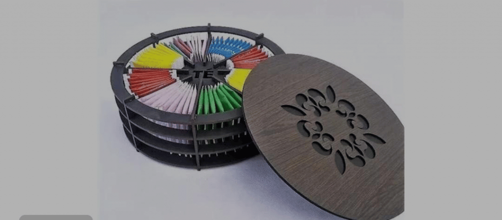 Caja circular para té — vector para corte CNC