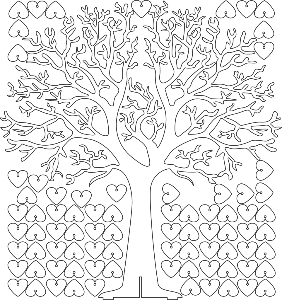 Árbol de los deseos — vector para corte CNC