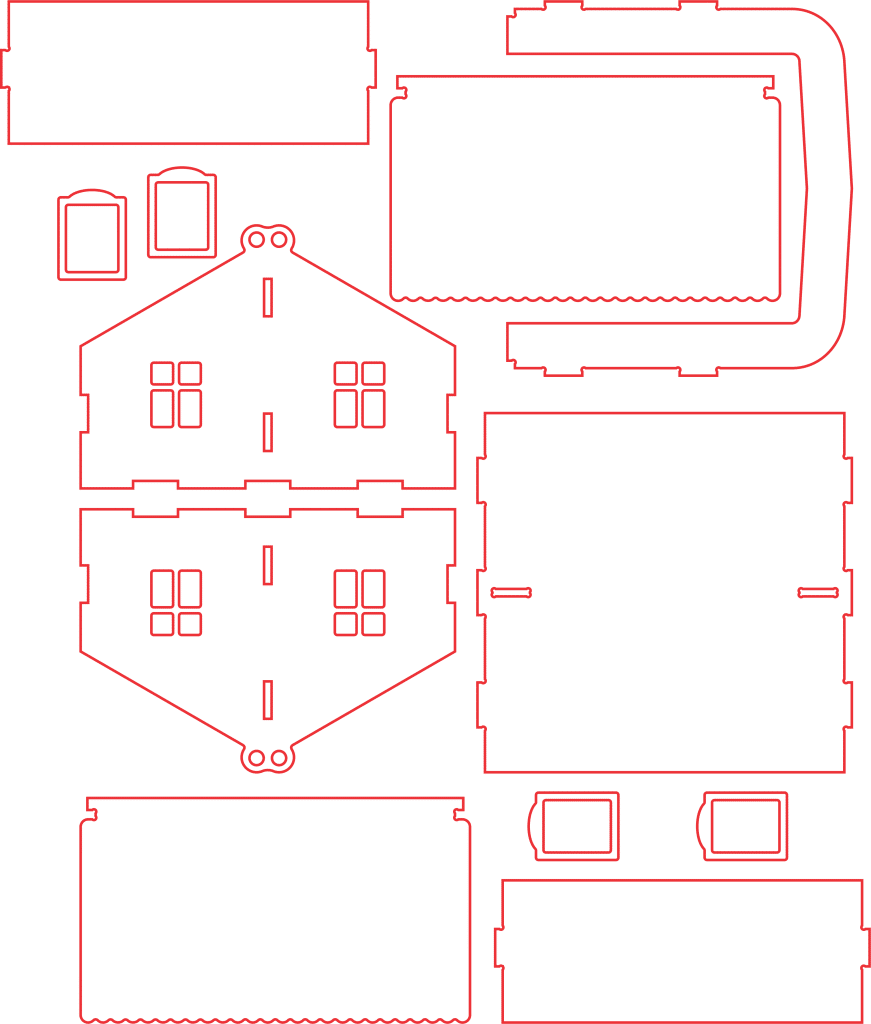 Casa navideña — vector para corte CNC