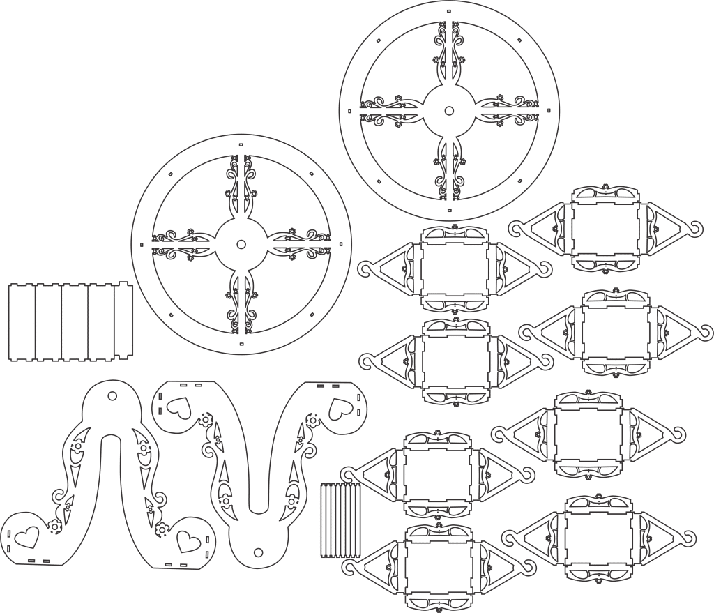 Canastillas — vector para corte CNC