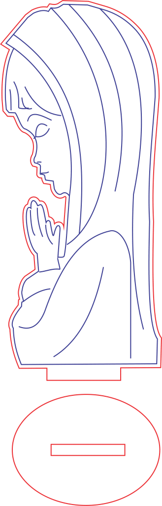 Virgen rezando — vector para corte CNC