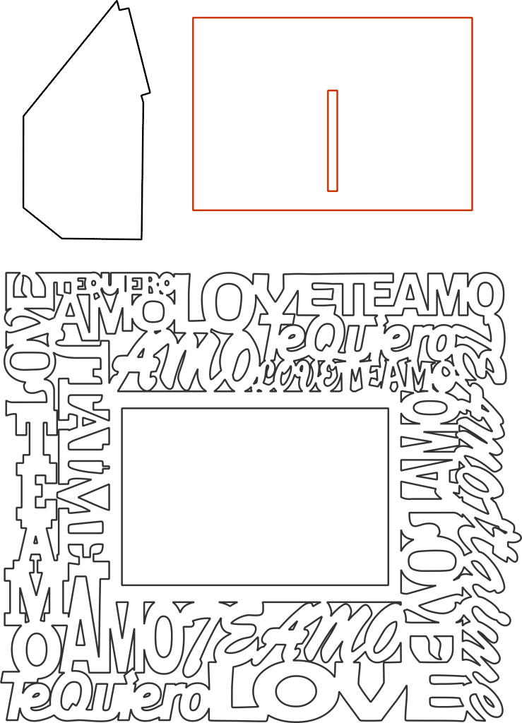 Retrato «San Valentín» horizontal — vector para corte CNC