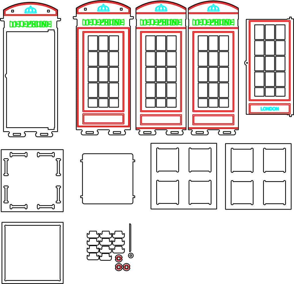 Cabina londinense — vector para corte CNC