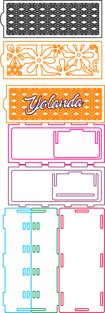 Caja con diseño en tapa deslizable — vector para corte CNC