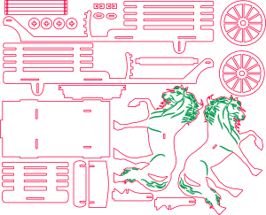 Carreta con caballos