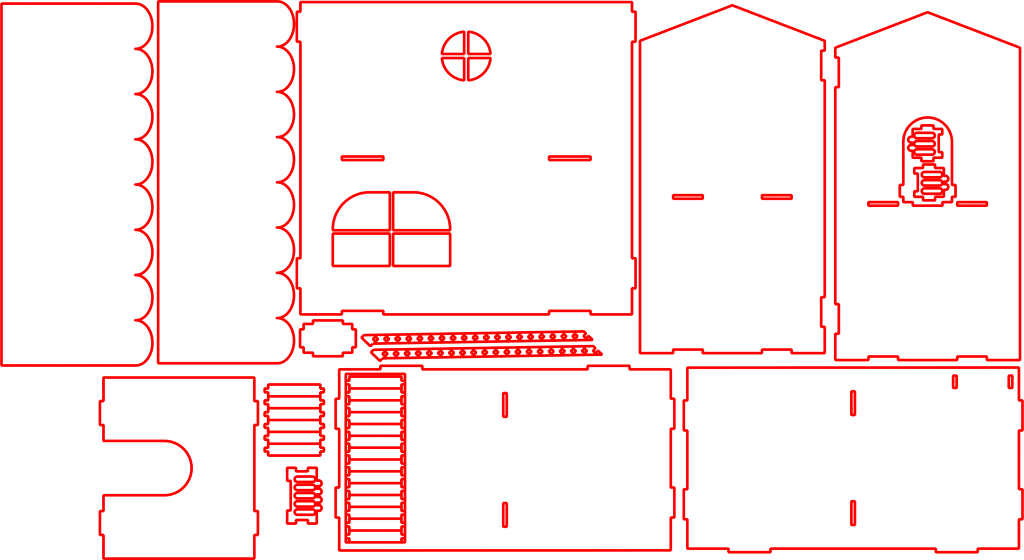 Casa armable de dos niveles — vector para corte CNC