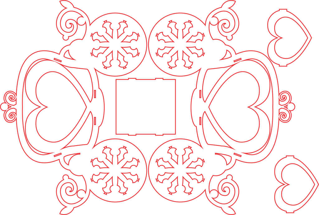 Carruaje de corazón — vector para corte CNC