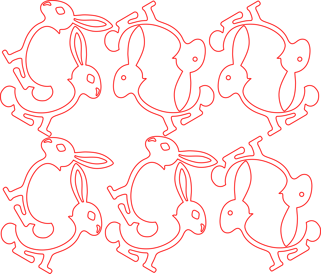 Conejos de perfil — vector para corte CNC