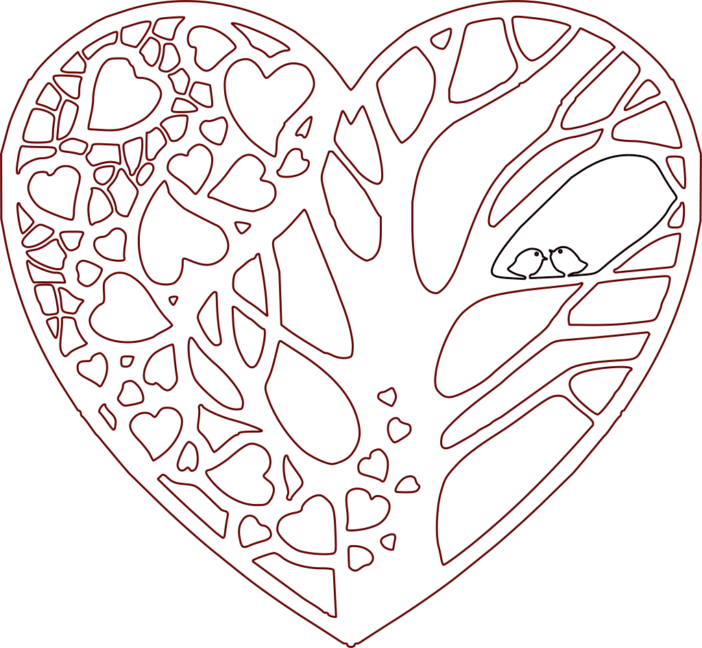 Enramado en corazón — vector para corte CNC