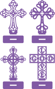 Cruces decorativas con base