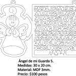 Colgante de angel con oración - Vector SVG DXF para CNC Router y Laser CO2 - Descargable gratis | Stanser