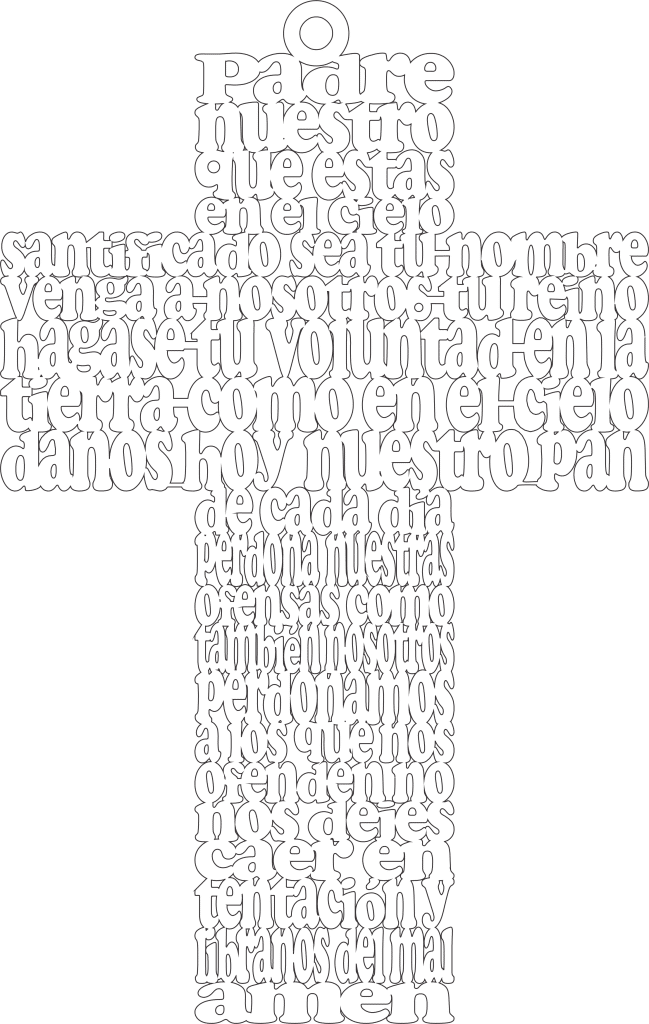 Cruz «Padre Nuestro» 7 — vector para corte CNC