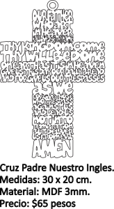 Cruz «Padre Nuestro» (inglés)