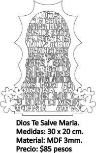 Silueta de Virgen con oración