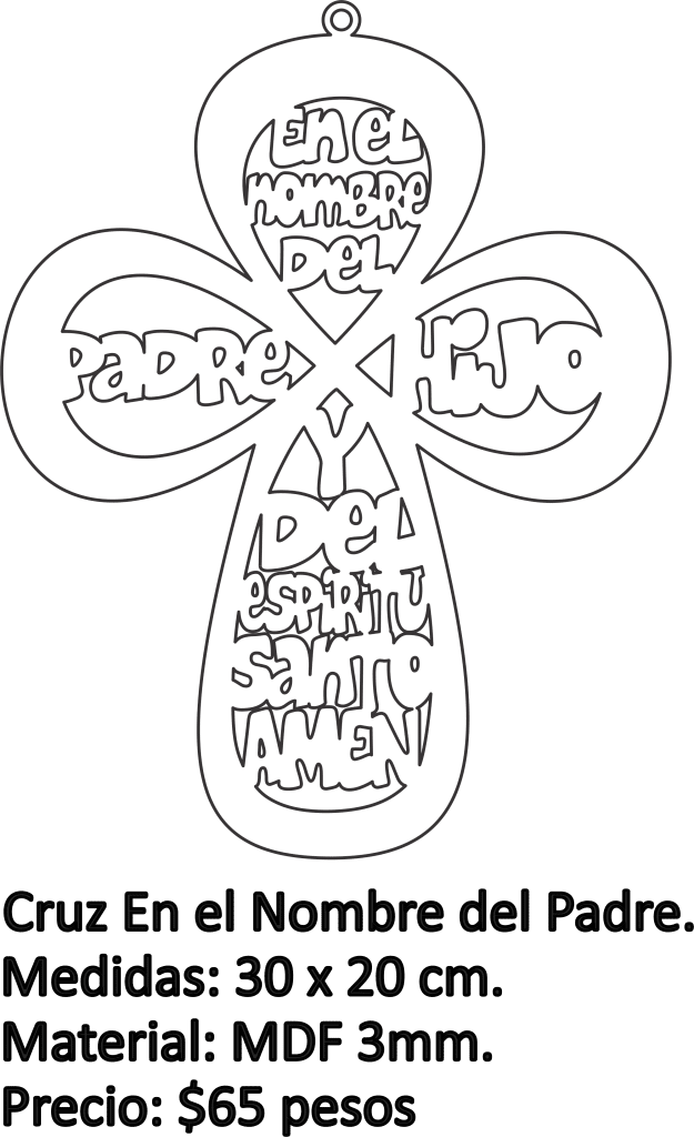 Cruz «Fórmula trinitaria» — vector para corte CNC