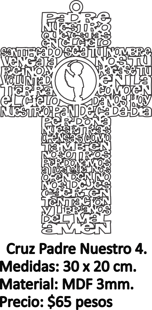 Cruz con ángel (niño) — vector para corte CNC