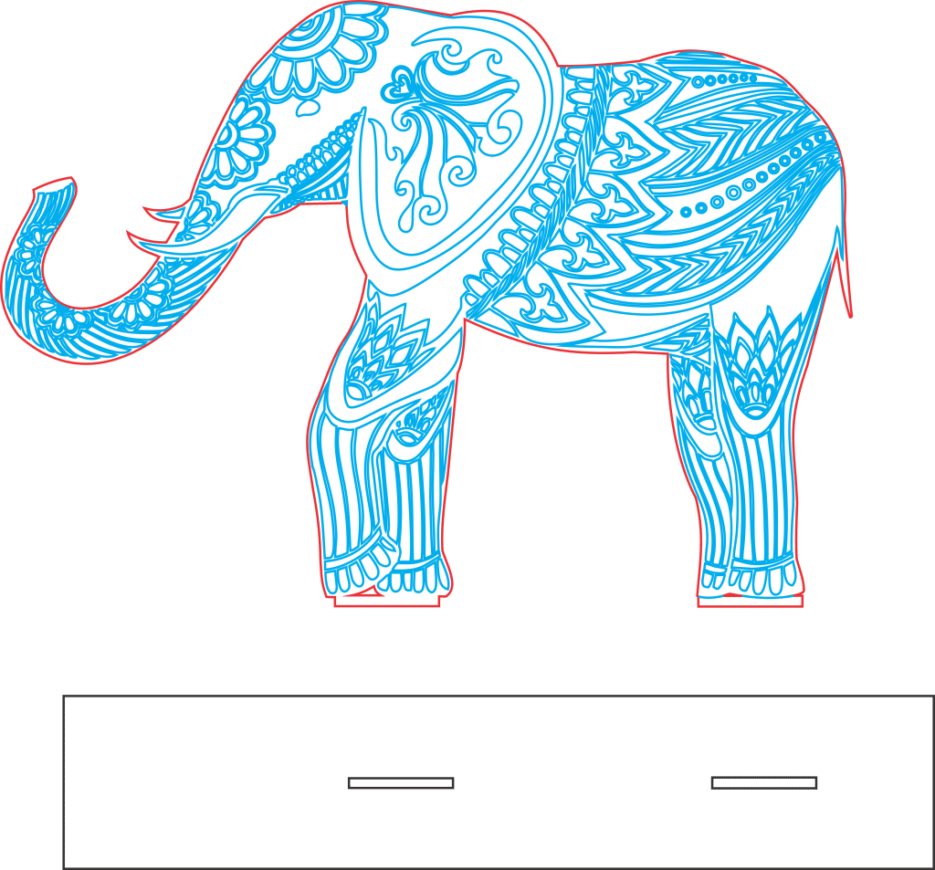 Elefante madala — vector para corte CNC