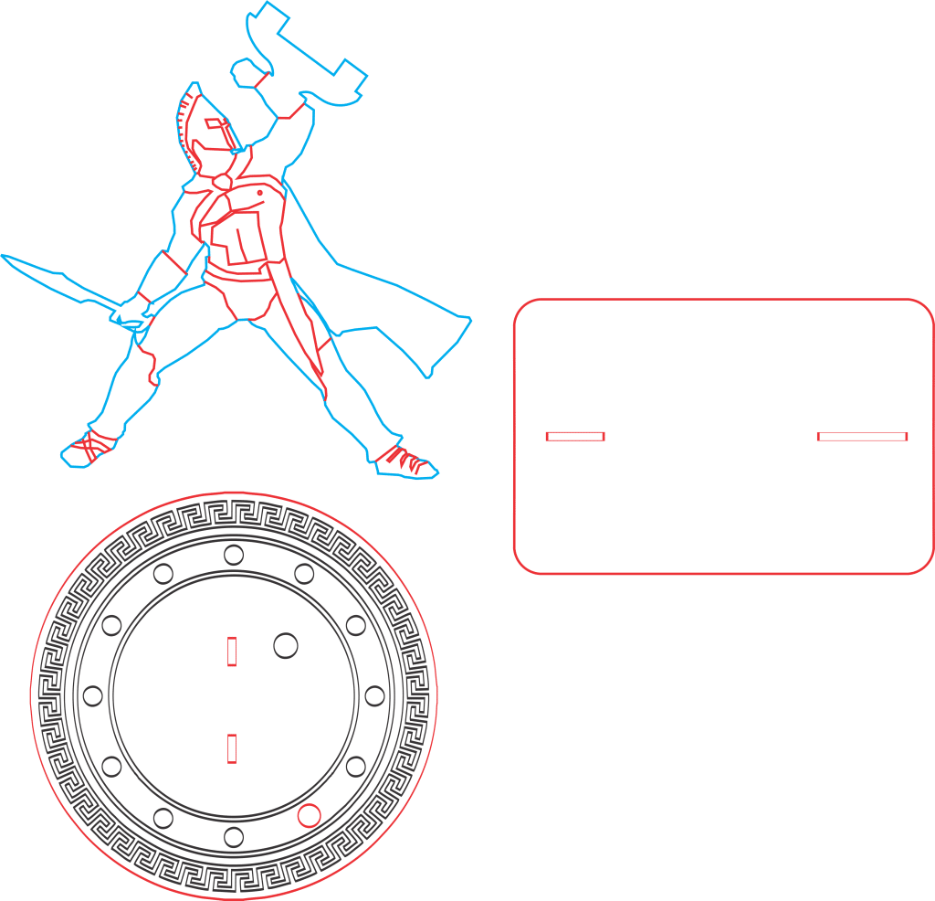 Figura «Espartano» — vector para corte CNC