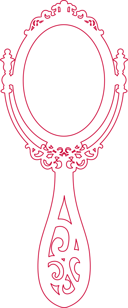 Espejo de mano vintage — vector para corte CNC
