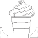Helado en cono - Vector SVG DXF para CNC Router y Laser CO2 - Descargable gratis | Stanser