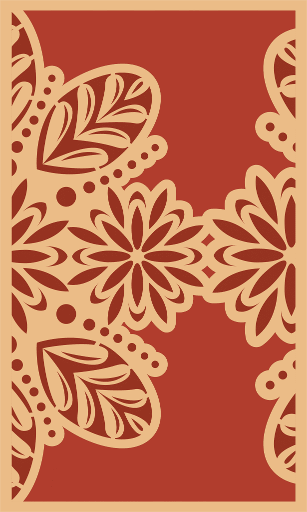 Invitación «Bloque floreado» — vector para corte CNC