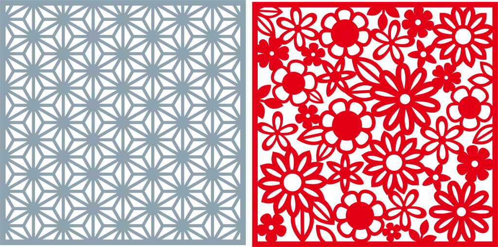 Diseños cuadrados calados — vector para corte CNC