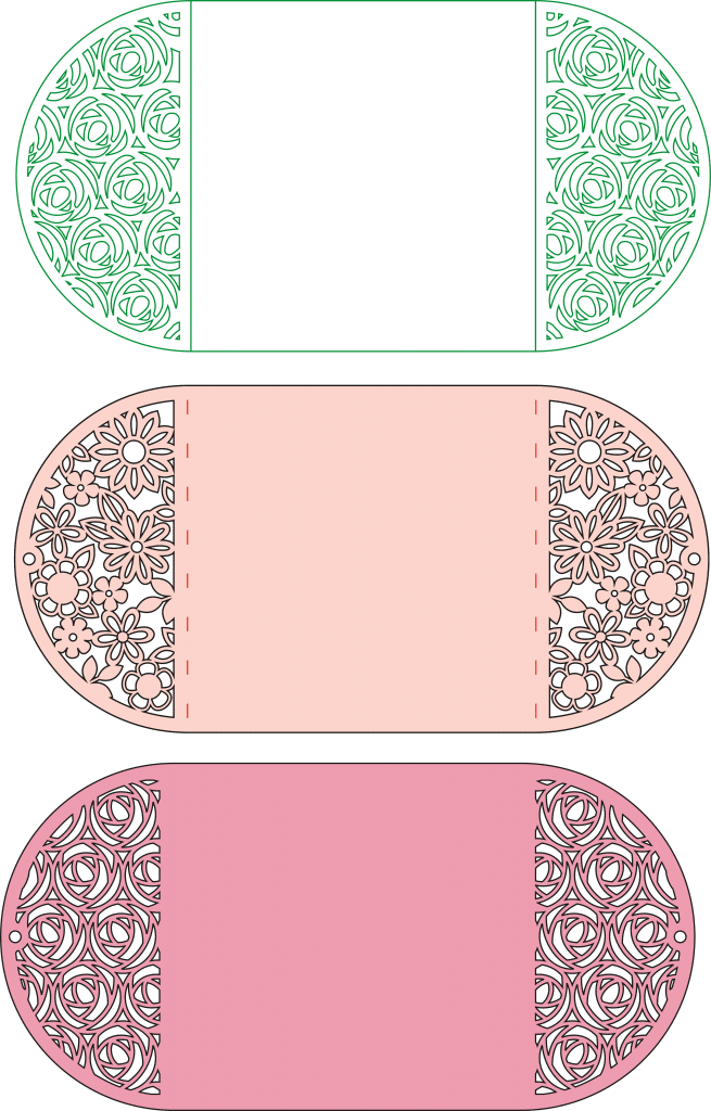 Sobres redondeados — vector para corte CNC