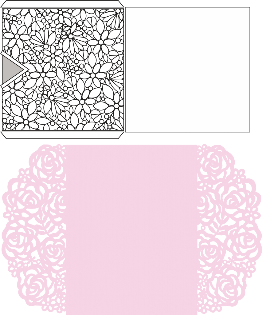 Par de sobres caudrados — vector para corte CNC