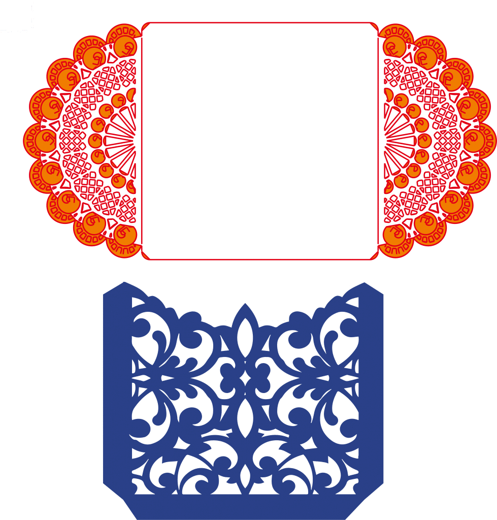 Par de sobres estilo encaje — vector para corte CNC