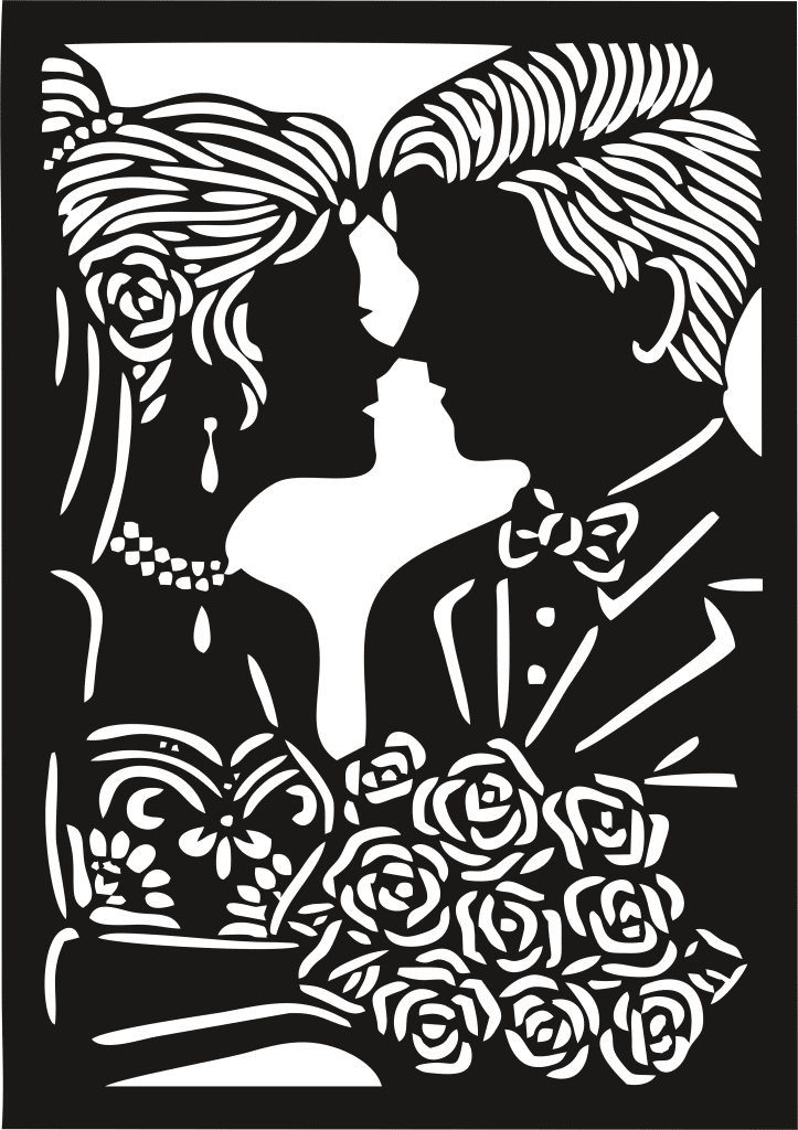Invitación para boda «Pareja» — vector para corte CNC